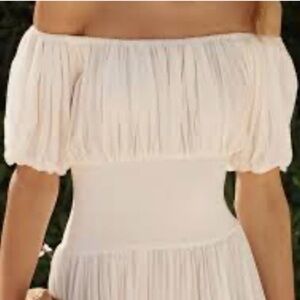 Chic Strapless Cream Dress